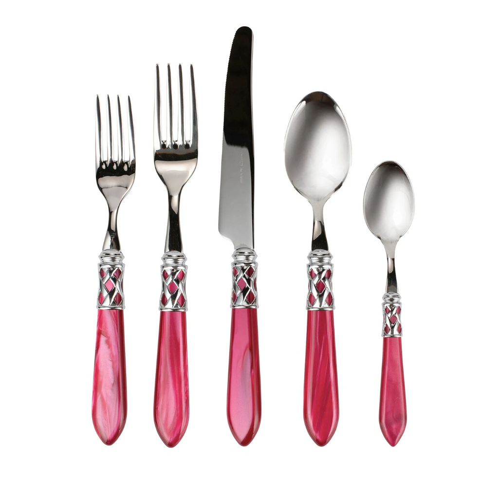 VIETRI Aladdin Brilliant & Raspberry Five-Piece Place Setting