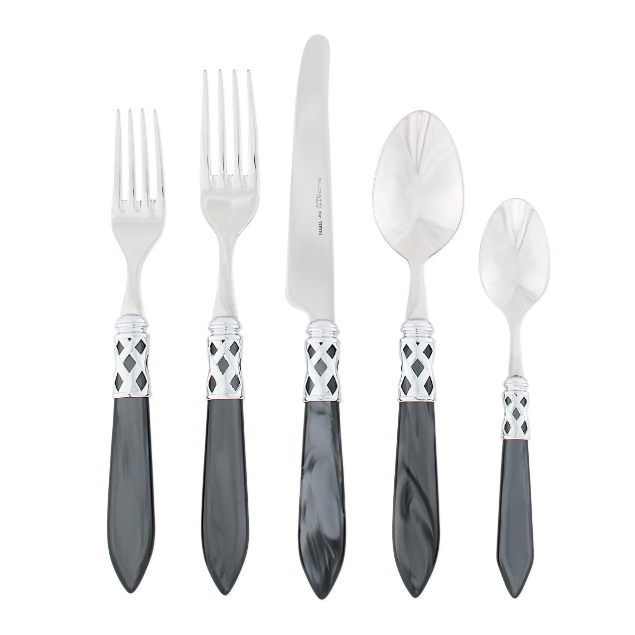 VIETRI Aladdin Brilliant & Charcoal Five-Piece Place Setting