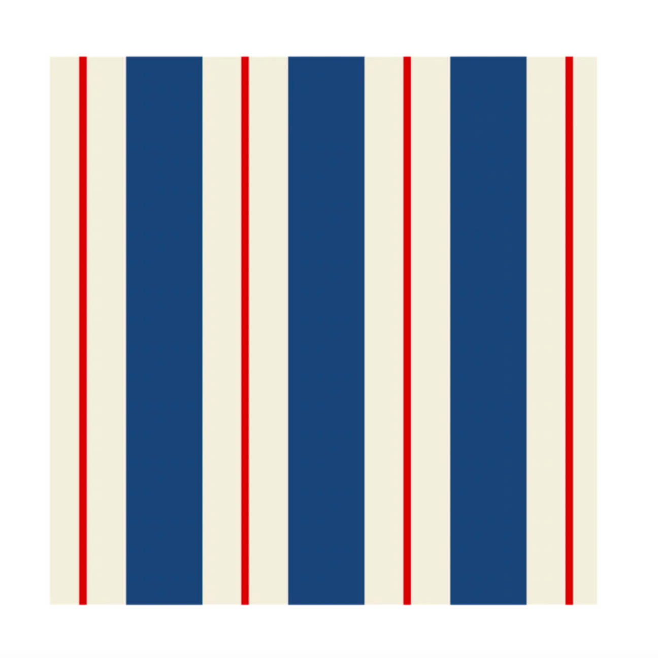 Navy & Red Awning Stripe Cocktail Paper Napkins, Set of 20