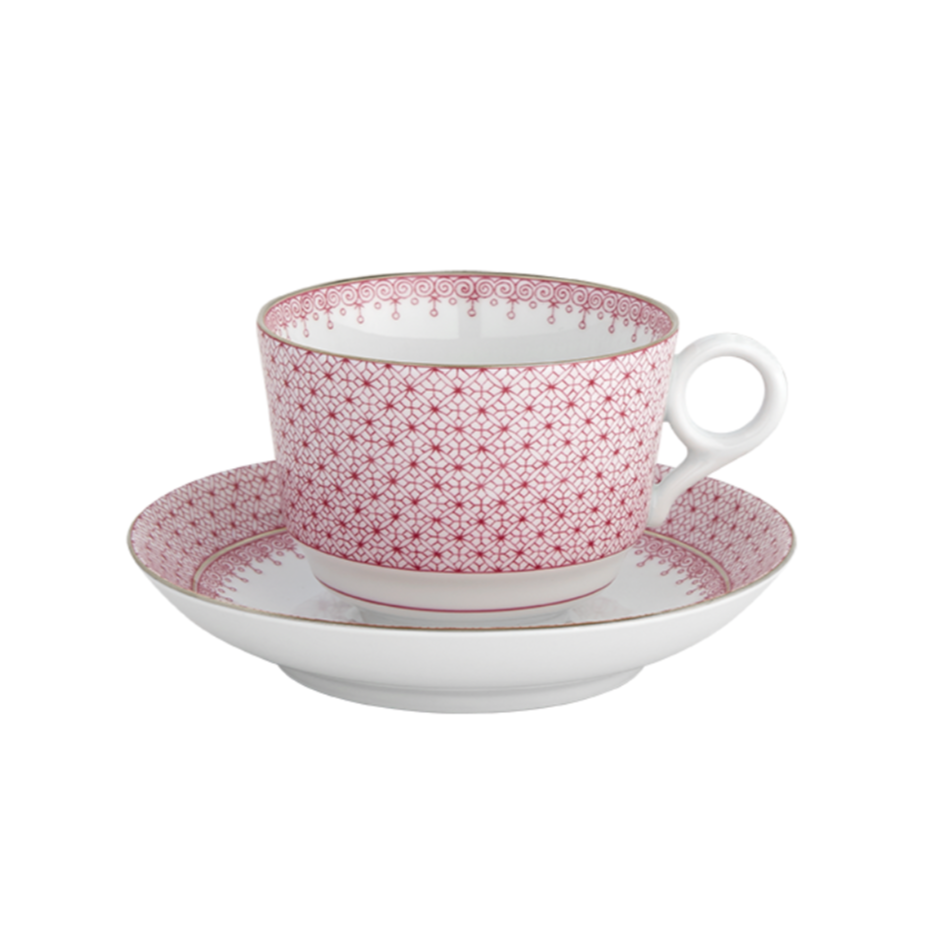 Mottahedeh Pink Lace Teacup & Saucer