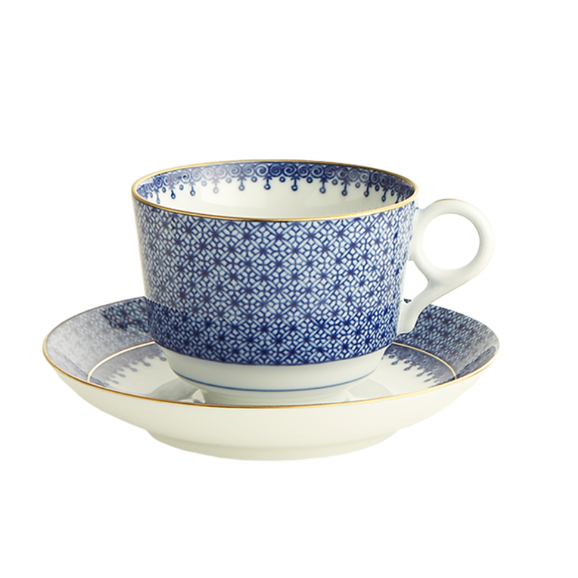 Mottahedeh Blue Lace Teacup & Saucer