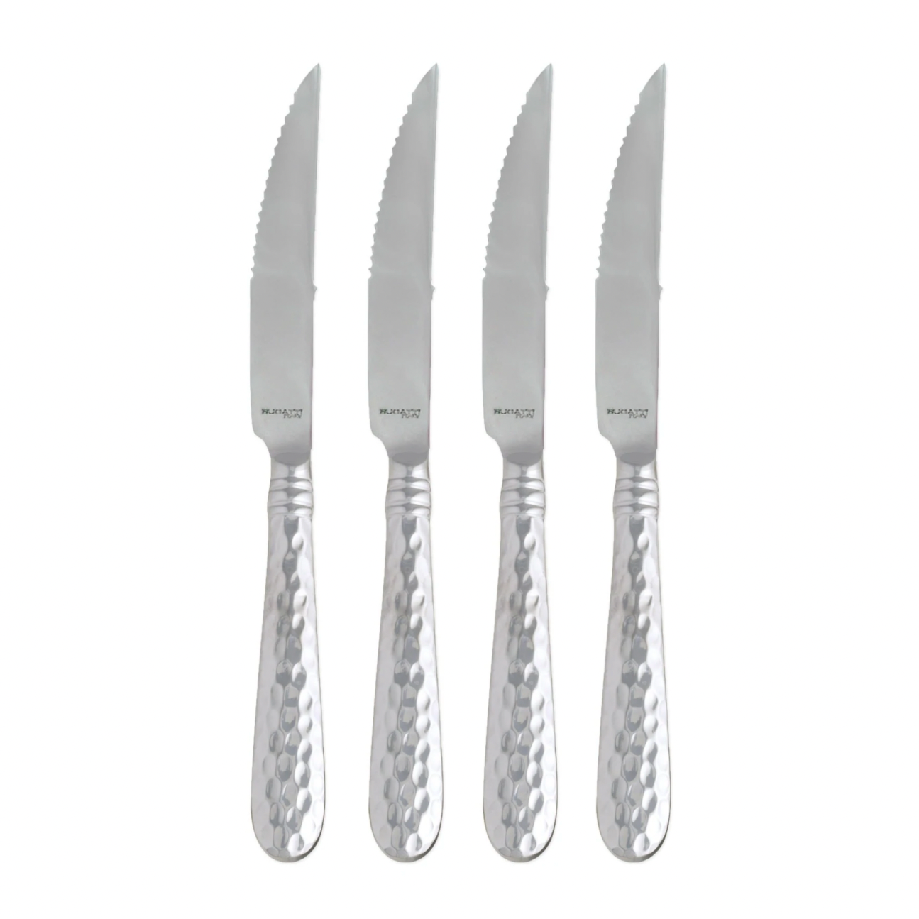 VIETRI Martellato Stainless Steel Steak Knives, Set of 4