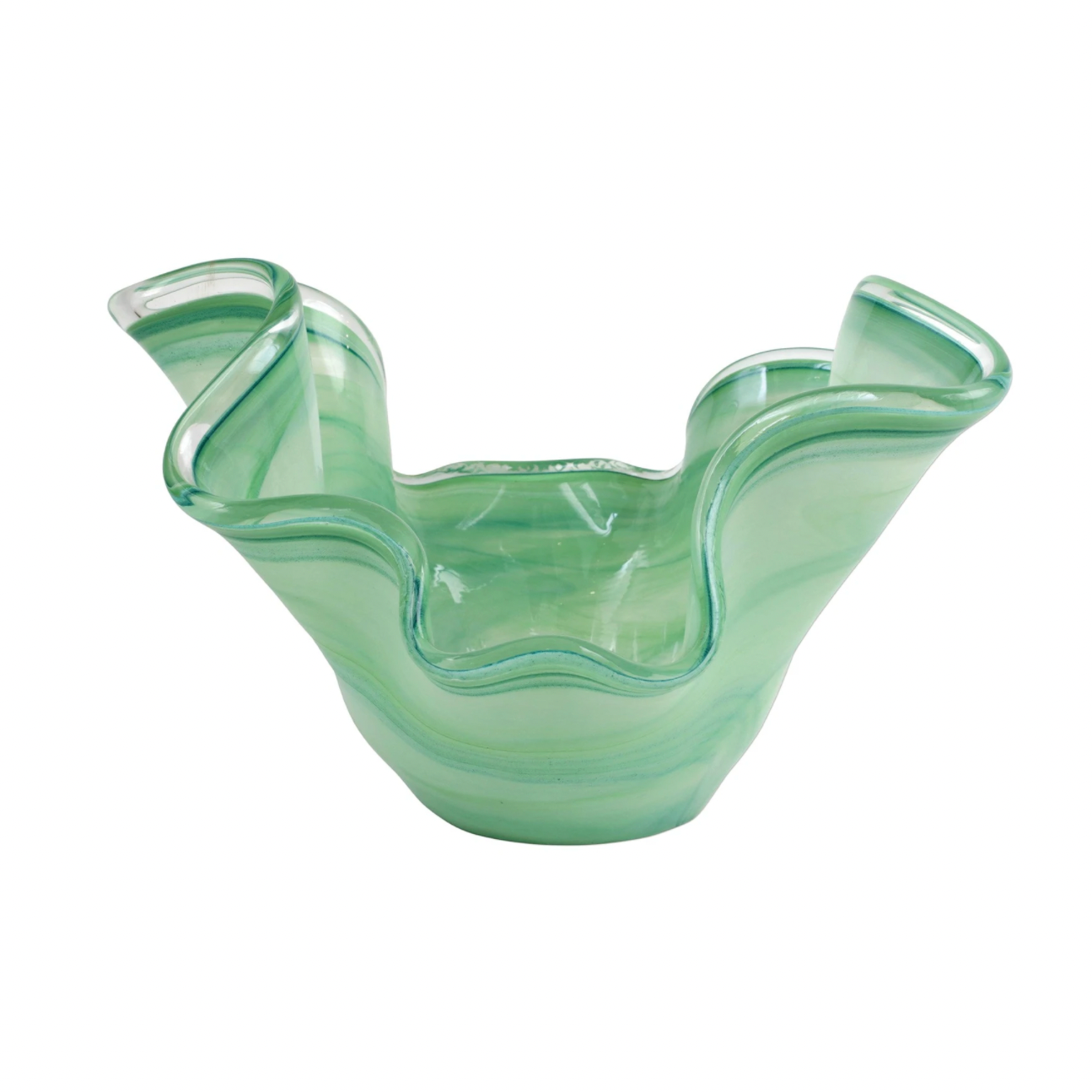 VIETRI Onda Glass Medium Bowl, Green