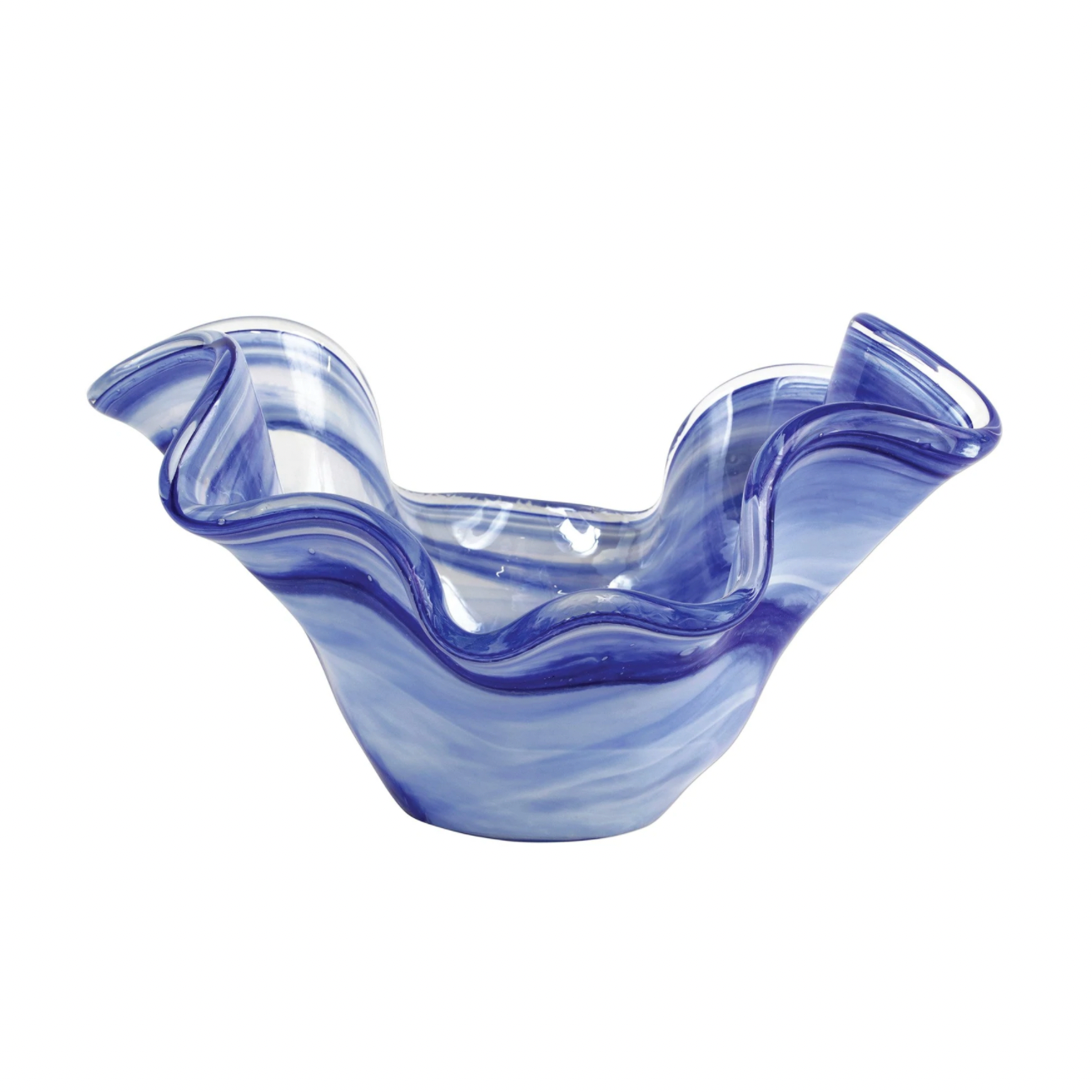 VIETRI Onda Glass Medium Bowl, Cobalt
