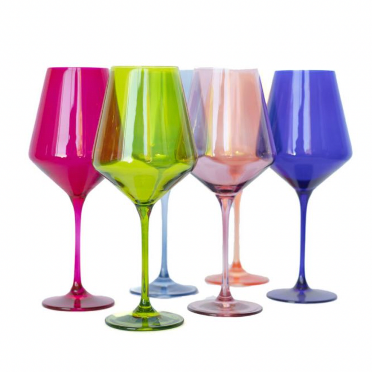Estelle Classic Mixed Colored Wine Glasses