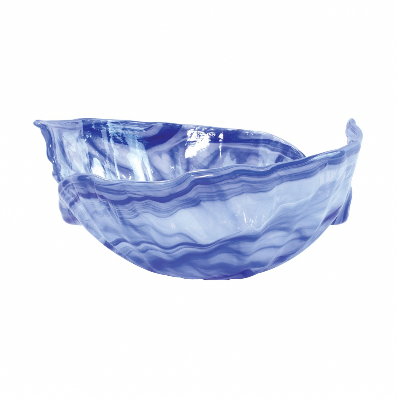 VIETRI Onda Glass Round Bowl, Cobalt