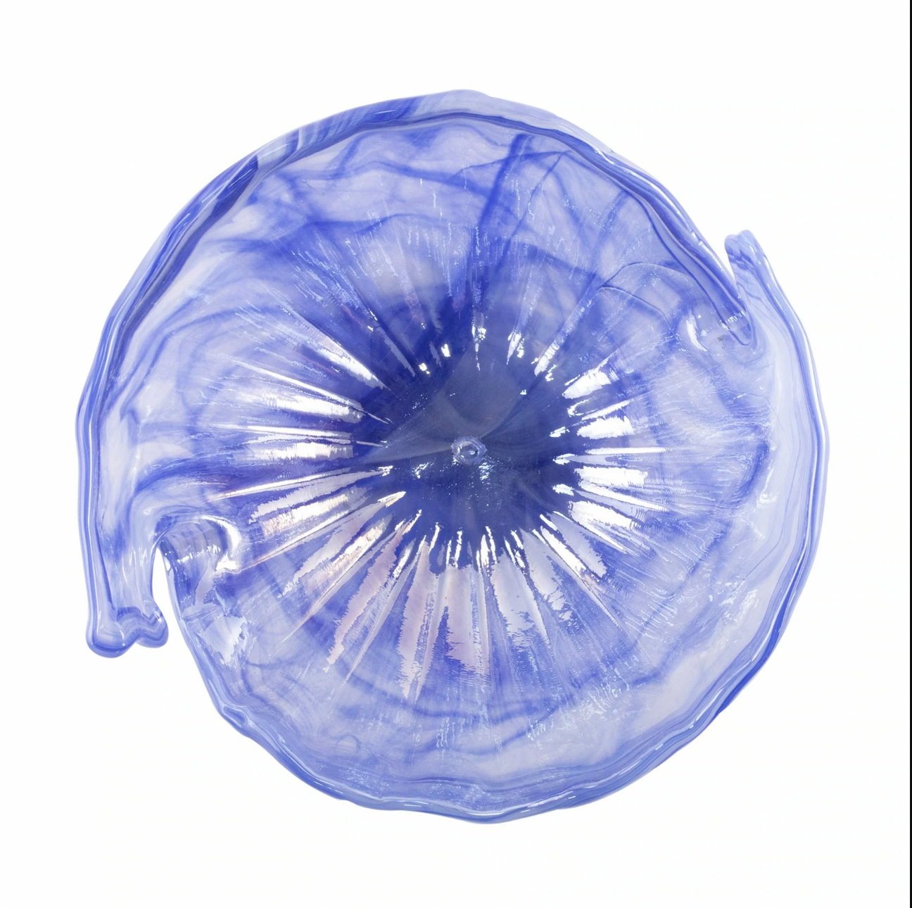 VIETRI Onda Glass Round Bowl, Cobalt