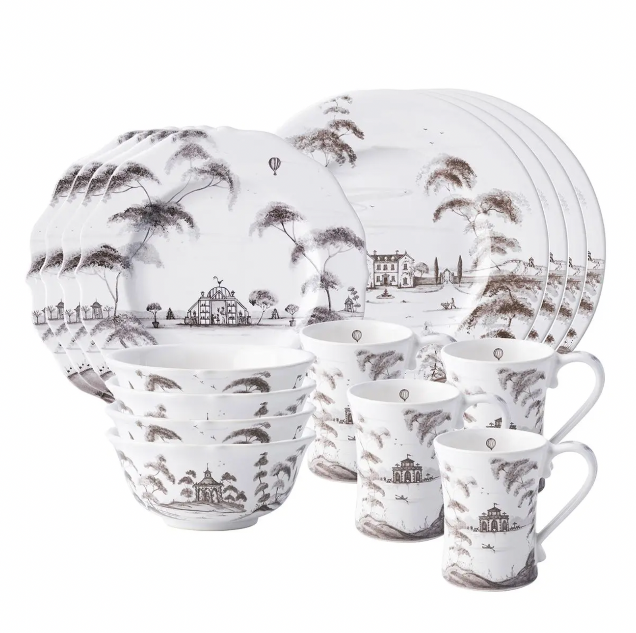 Juliska Country Estate Flint Grey 16 pc Setting
