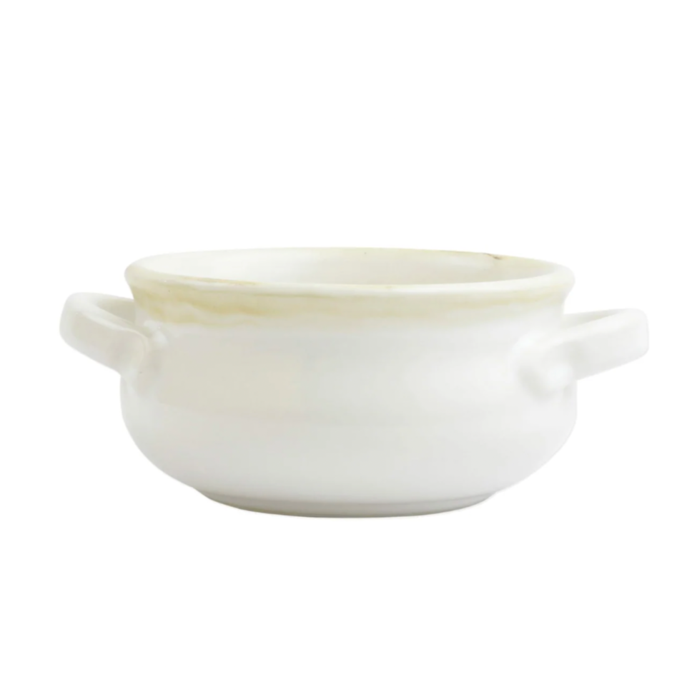 VIETRI White Small Handled Round Italian Baker