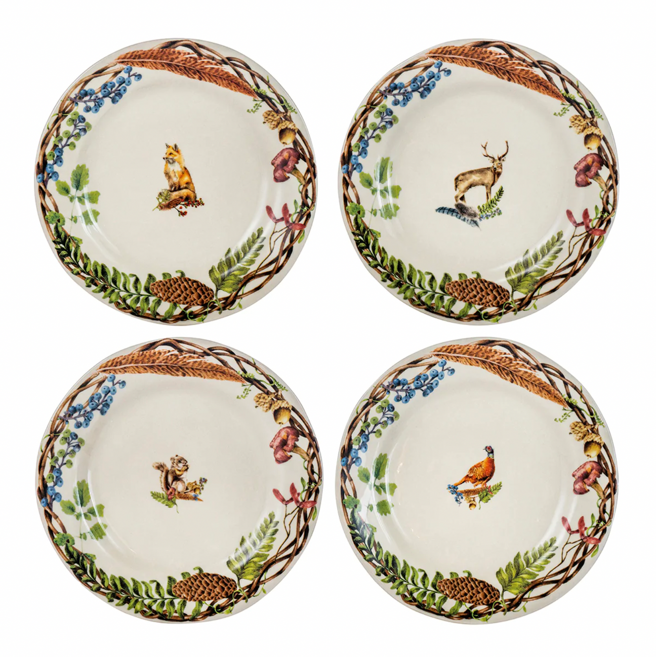 Juliska Forest Walk Café Au Lait Dessert/Salad Plates, Set of 4
