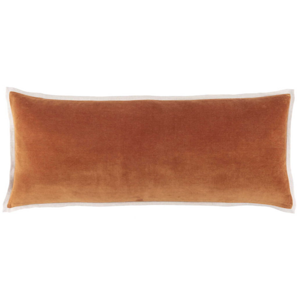 Gehry Velvet/Linen Decorative Pillow, Caramel