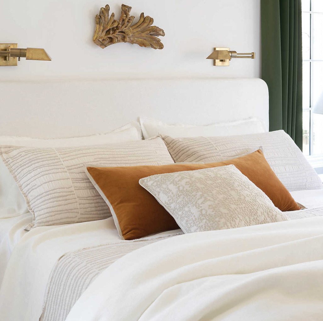 Gehry Velvet/Linen Decorative Pillow, Caramel