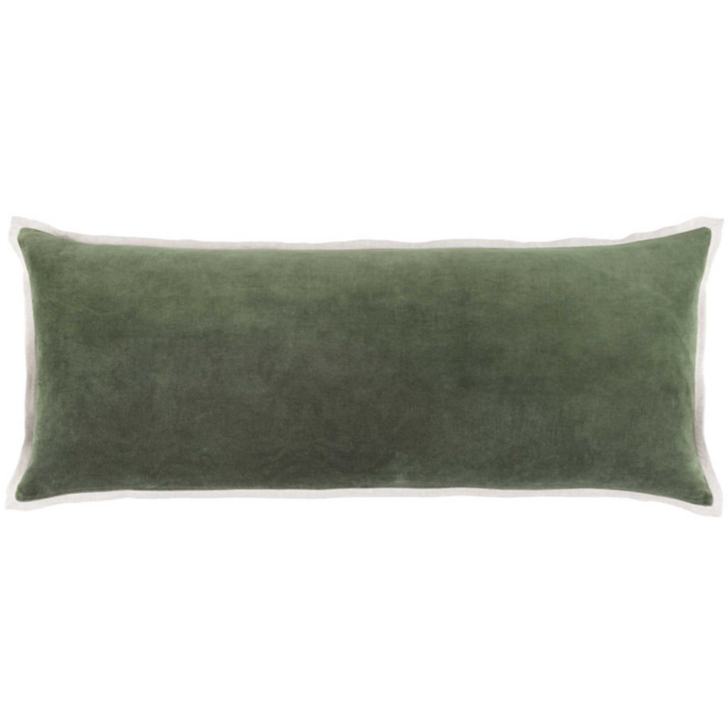 Gehry Velvet/Linen Decorative Pillow, Sage