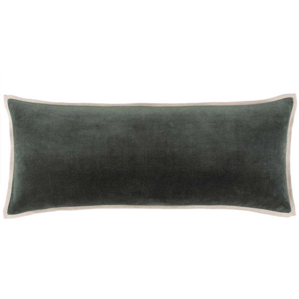Gehry Velvet/Linen Decorative Pillow, Everglade