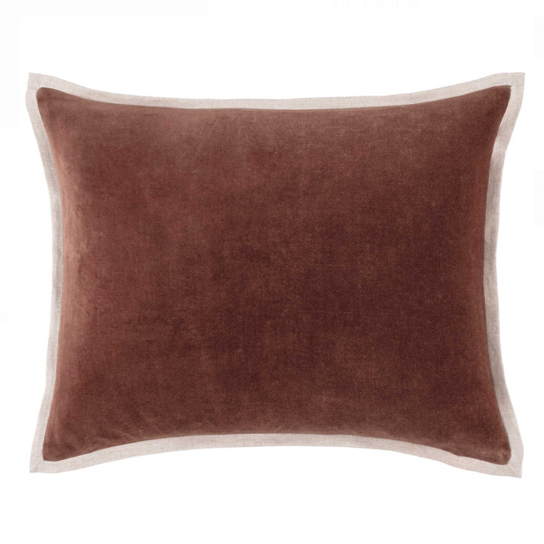 Gehry Velvet/Linen Lumbar Decorative Pillow, Russet