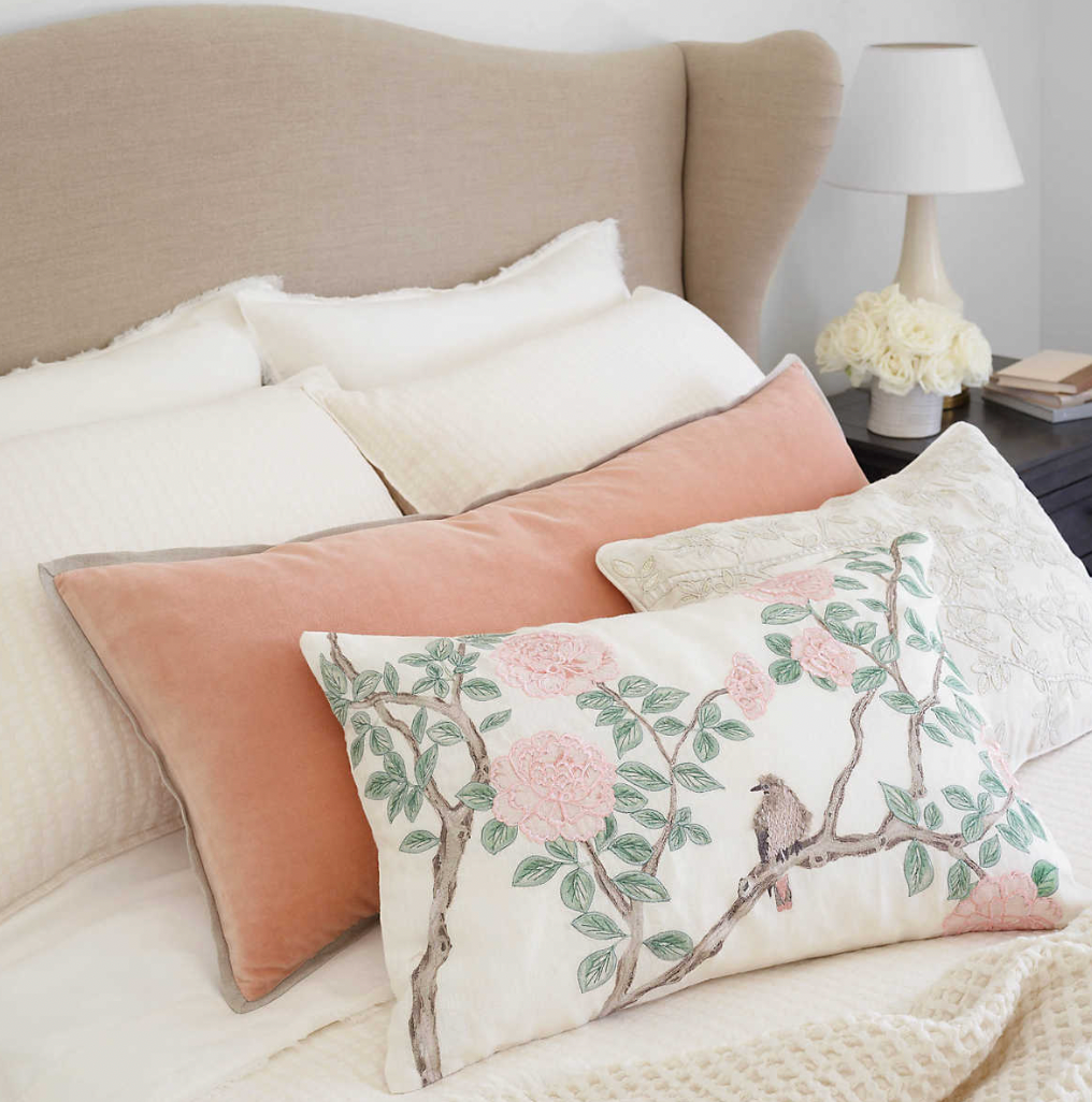 Jolie Embroidered White Decorative Pillow