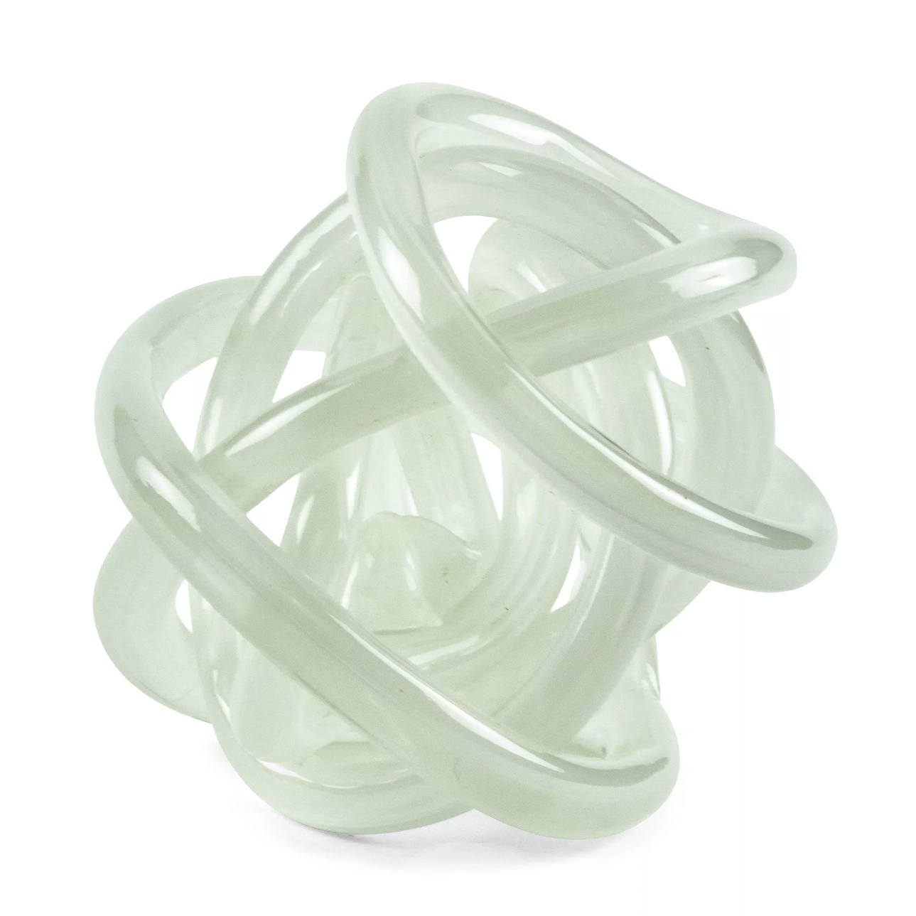 Handblown Glass Knot, White