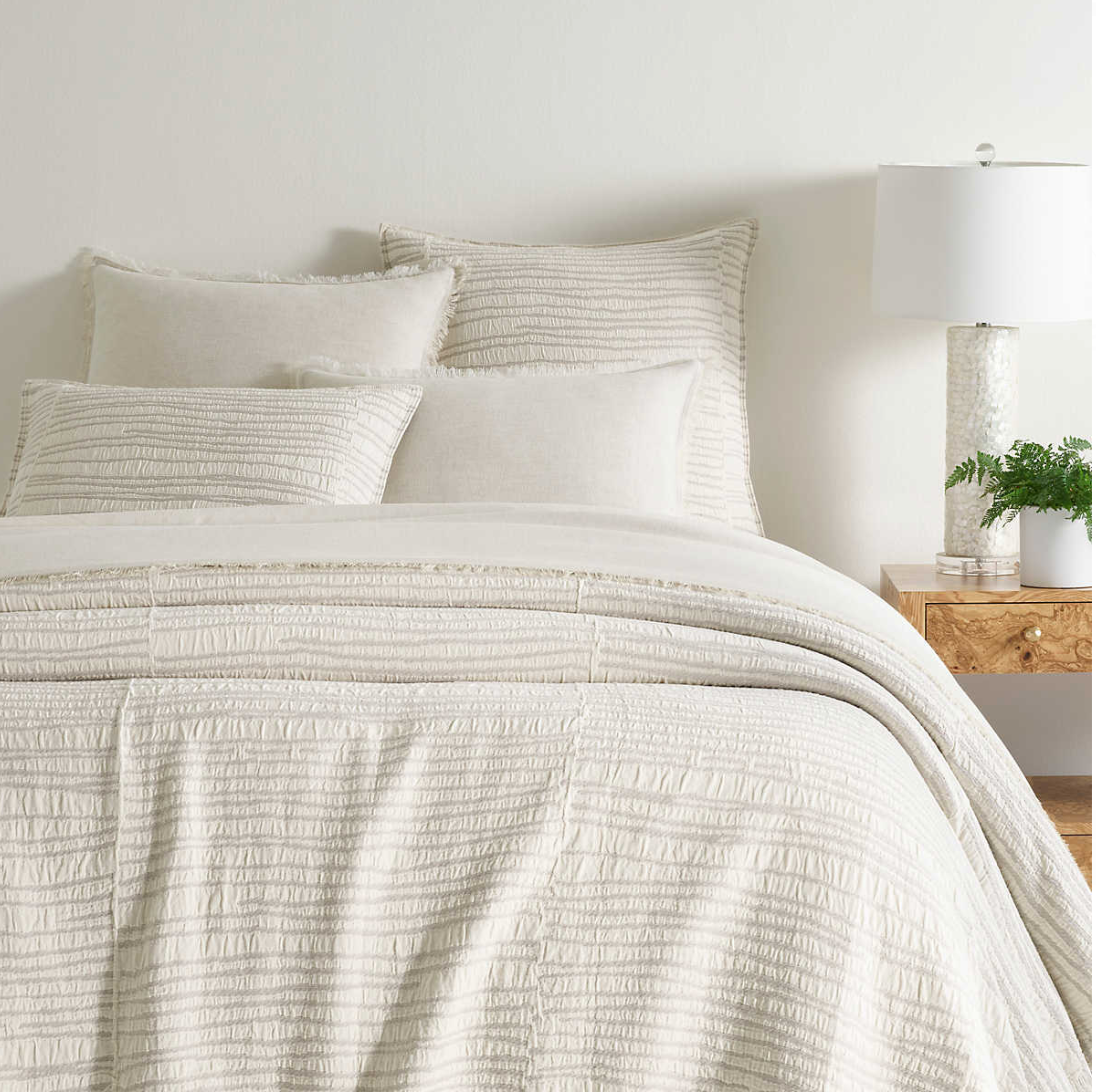 Annie Selke Striae Oatmeal Matelasse Coverlet