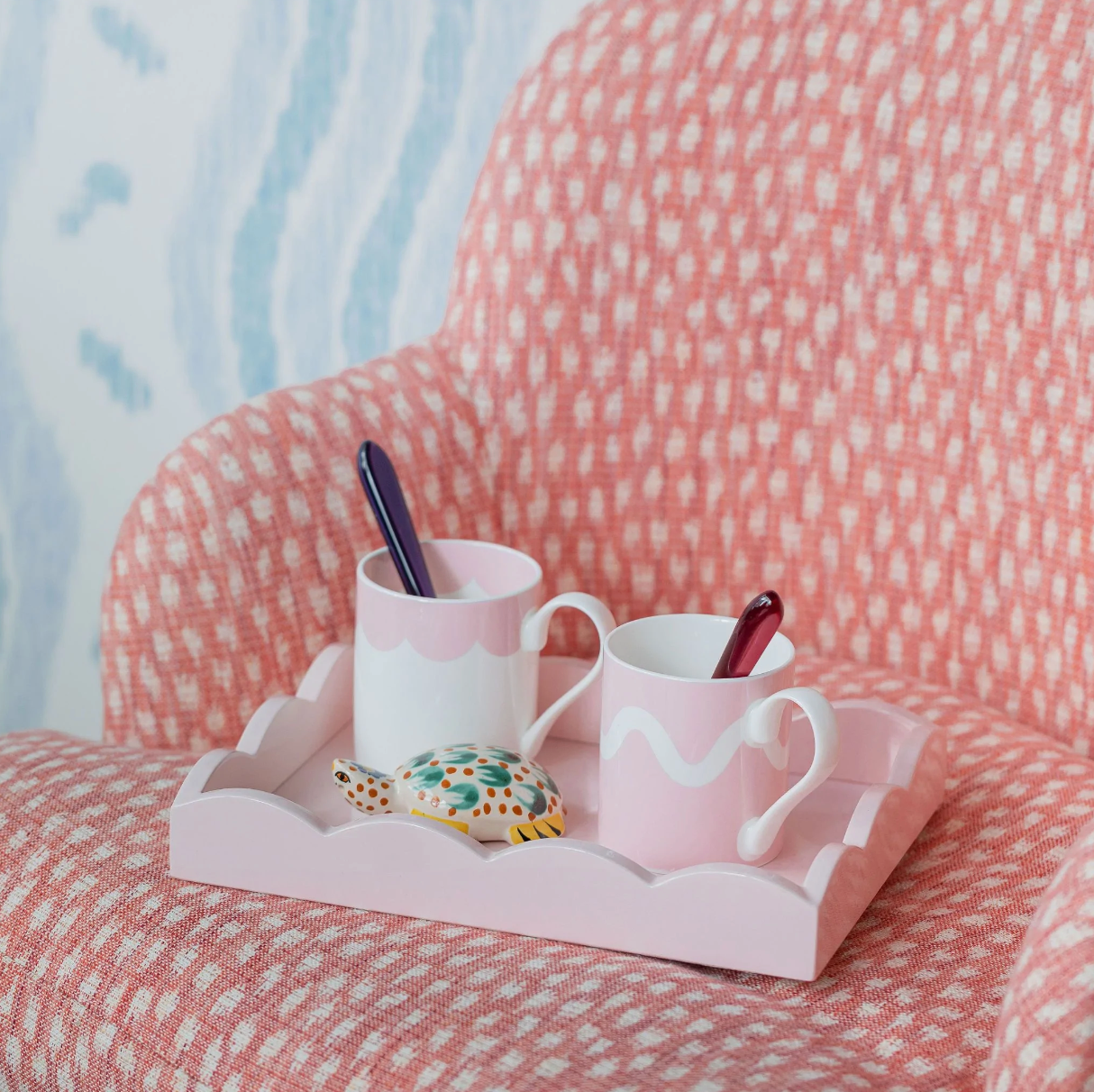 Pale Pink Scalloped Edge Tray