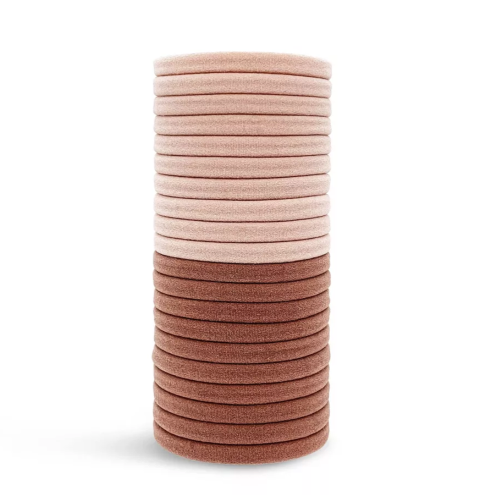 Neutral Nylon Elastics Hair Ties - Set of 20