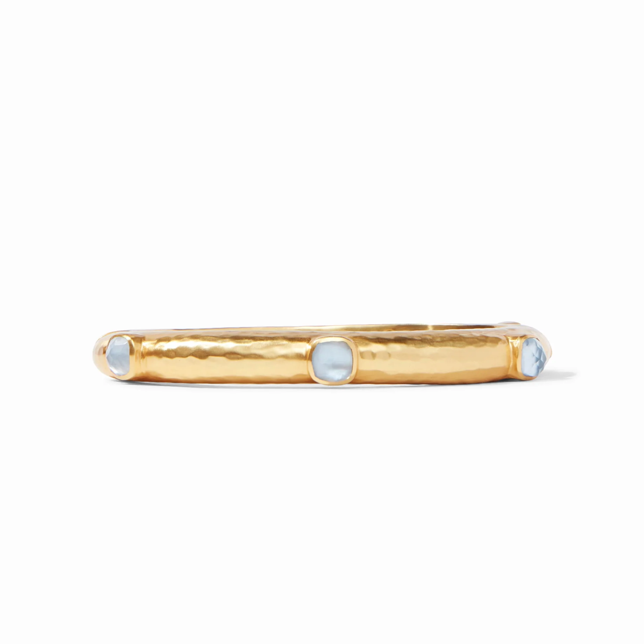 Julie Vos Catalina Hinge Bangle, Iridescent Chalcedony Blue