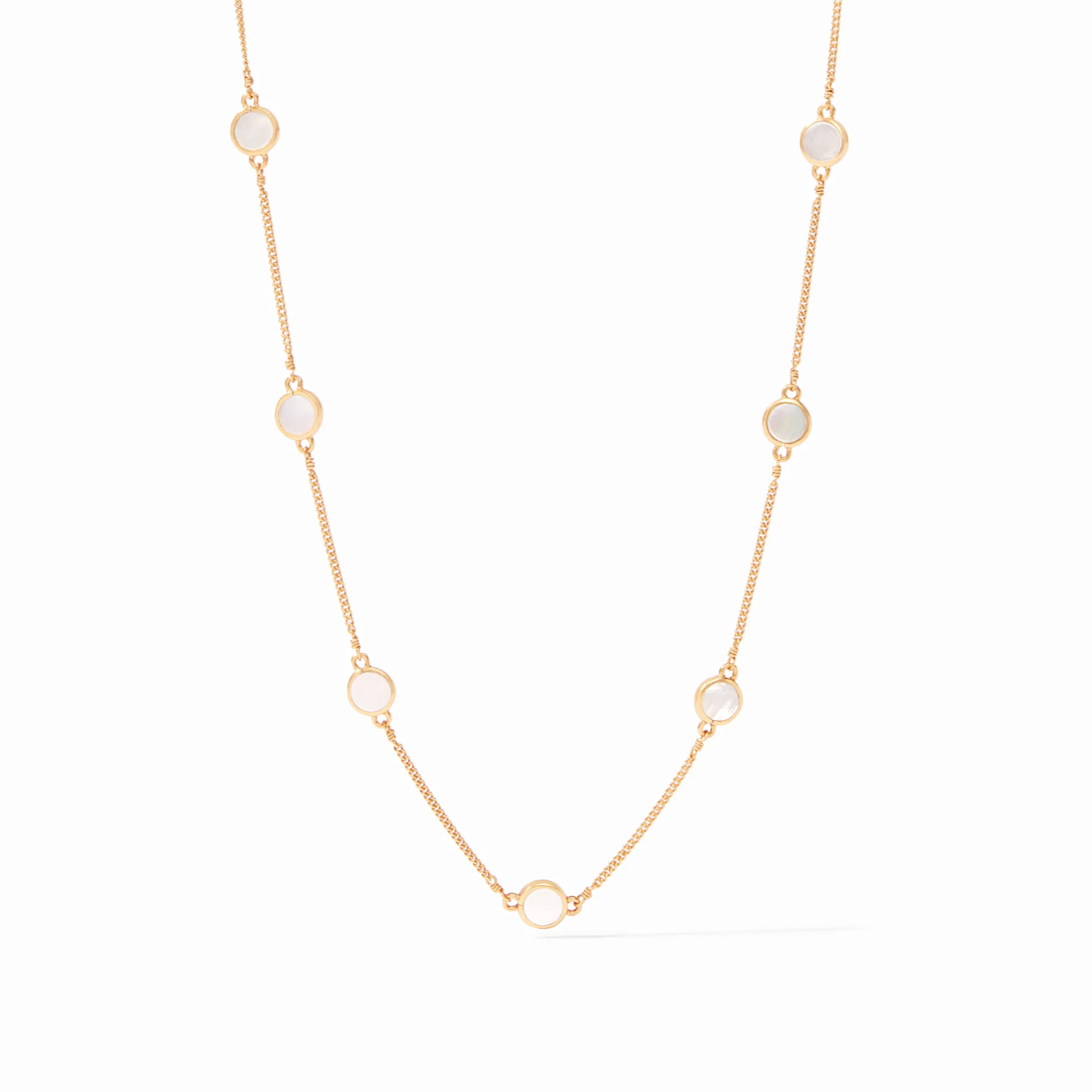 Julie Vos Valencia Delicate Station Necklace, Mother of Pearl