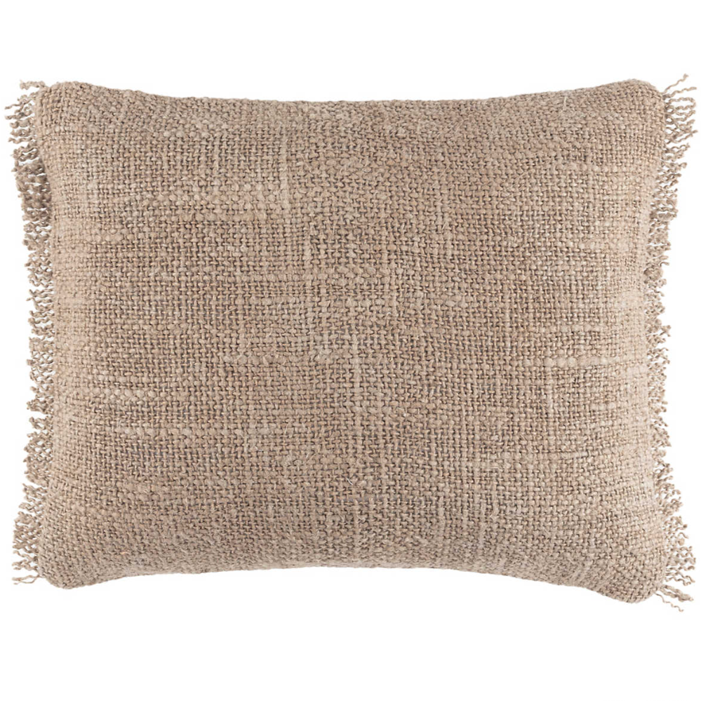 Griffin Linen Lumbar Decorative Pillow, Stone