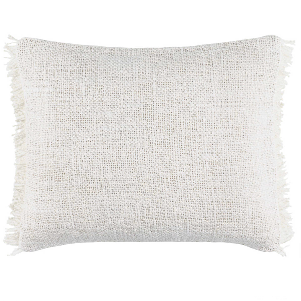 Griffin Linen Lumbar Decorative Pillow, Ivory
