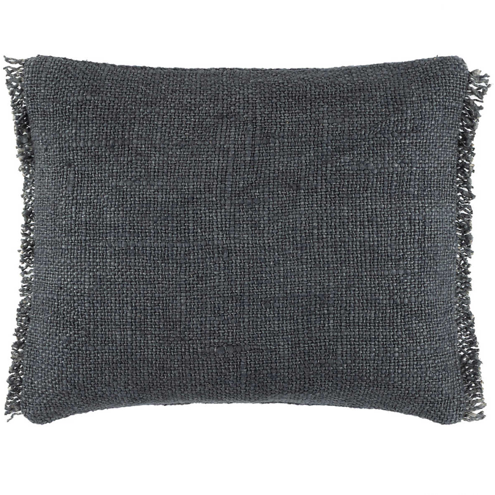 Griffin Linen Lumbar Decorative Pillow, Granite