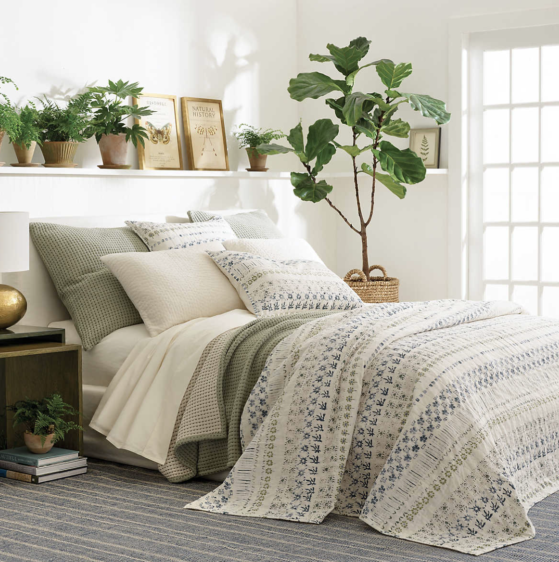 Annie Selke Pick Stitch Matelassé Coverlett, Evergreen