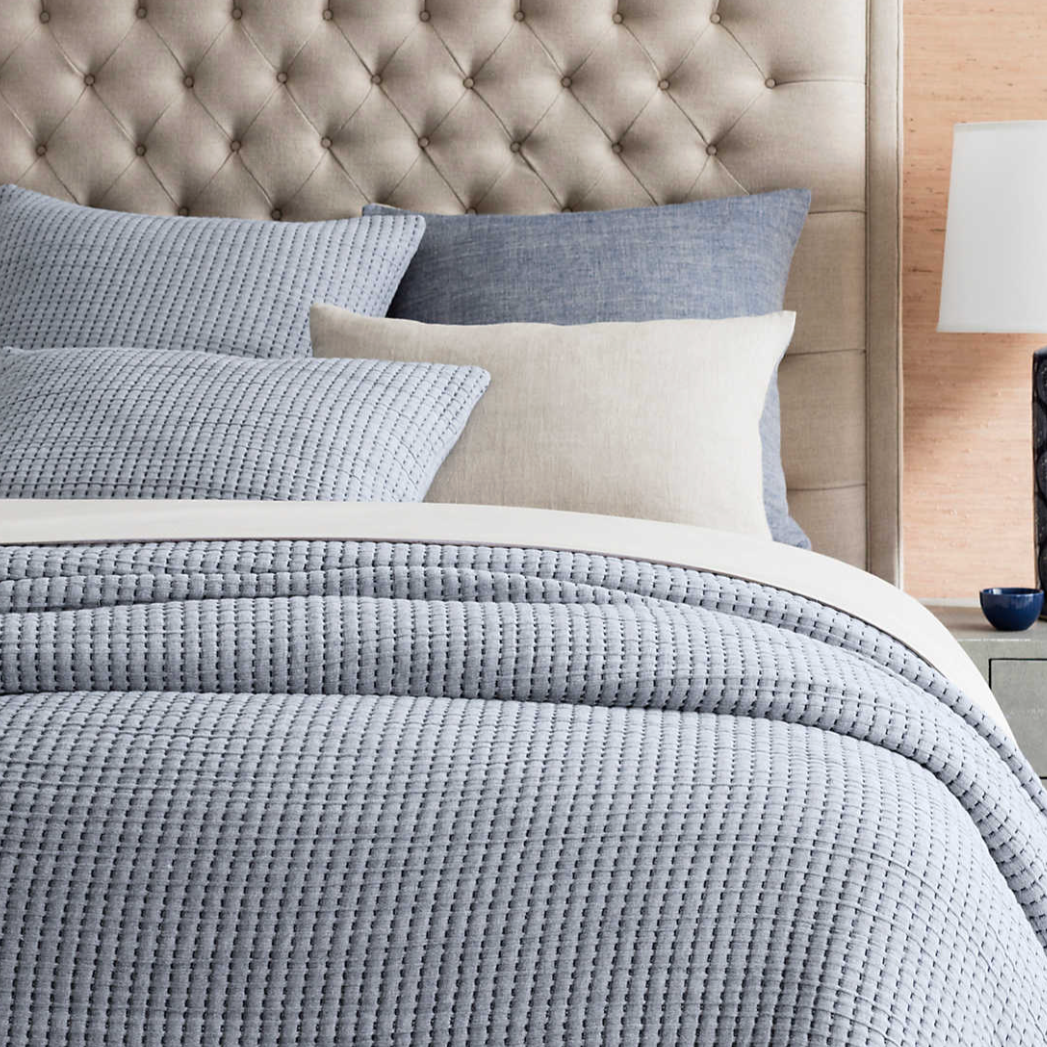 Annie Selke Pick Stitch Matelassé Coverlett, Navy