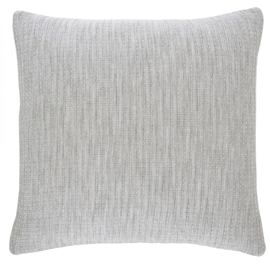 Annie Selke Pick Stitch Natural Matelassé Sham, Grey