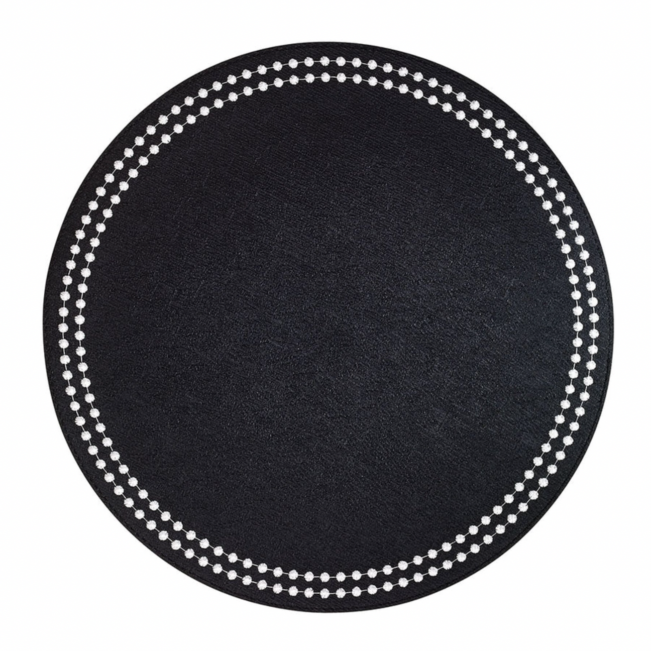 Black / White Pearls Washable Placemat