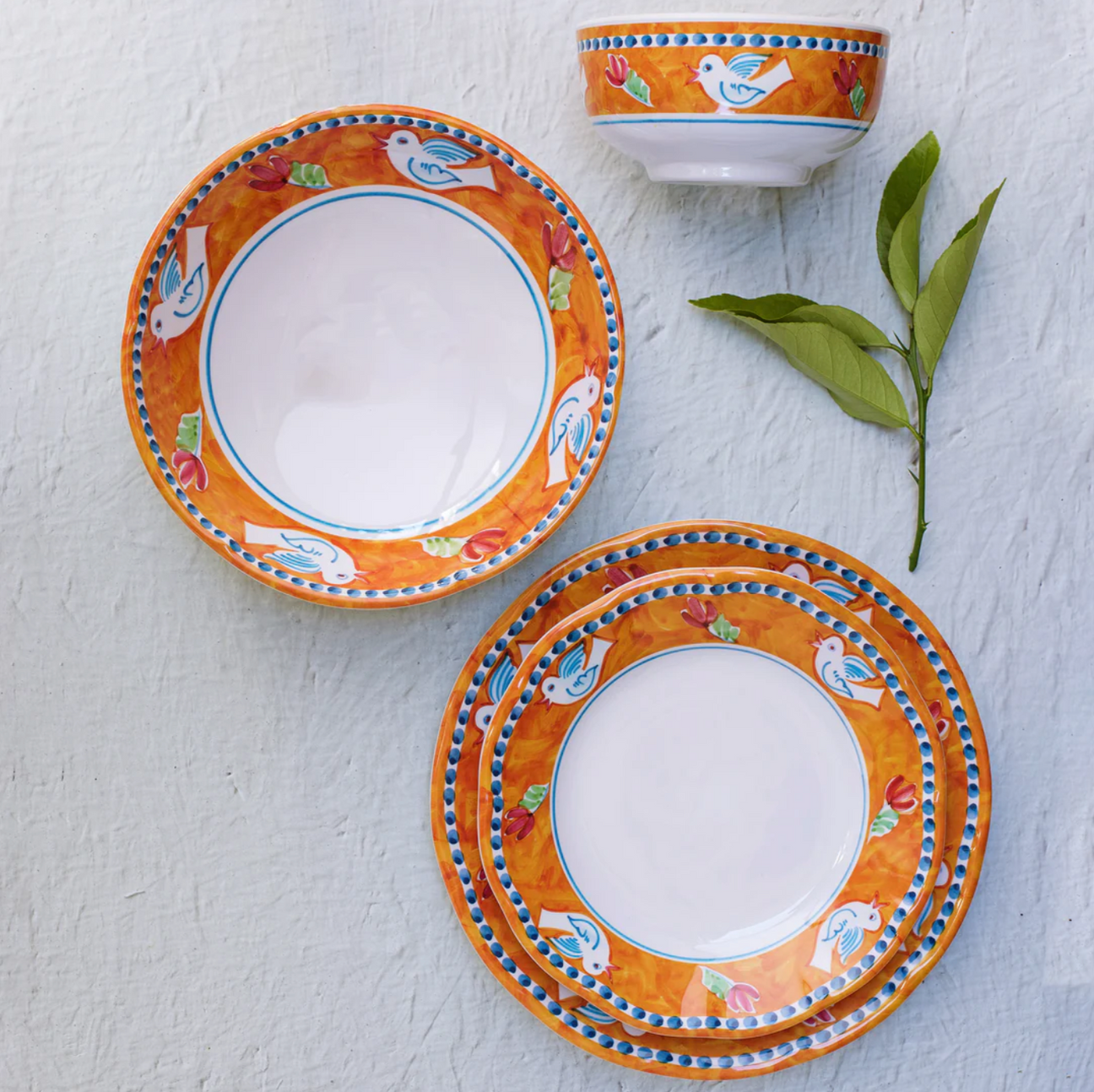 VIETRI Melamine Campagna Uccello Pasta Bowl