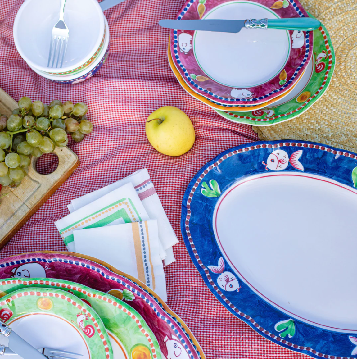 VIETRI Melamine Campagna Pesce Oval Platter