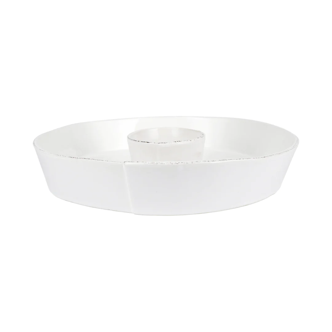 VIETRI Lastra Melamine White Chip and Dip
