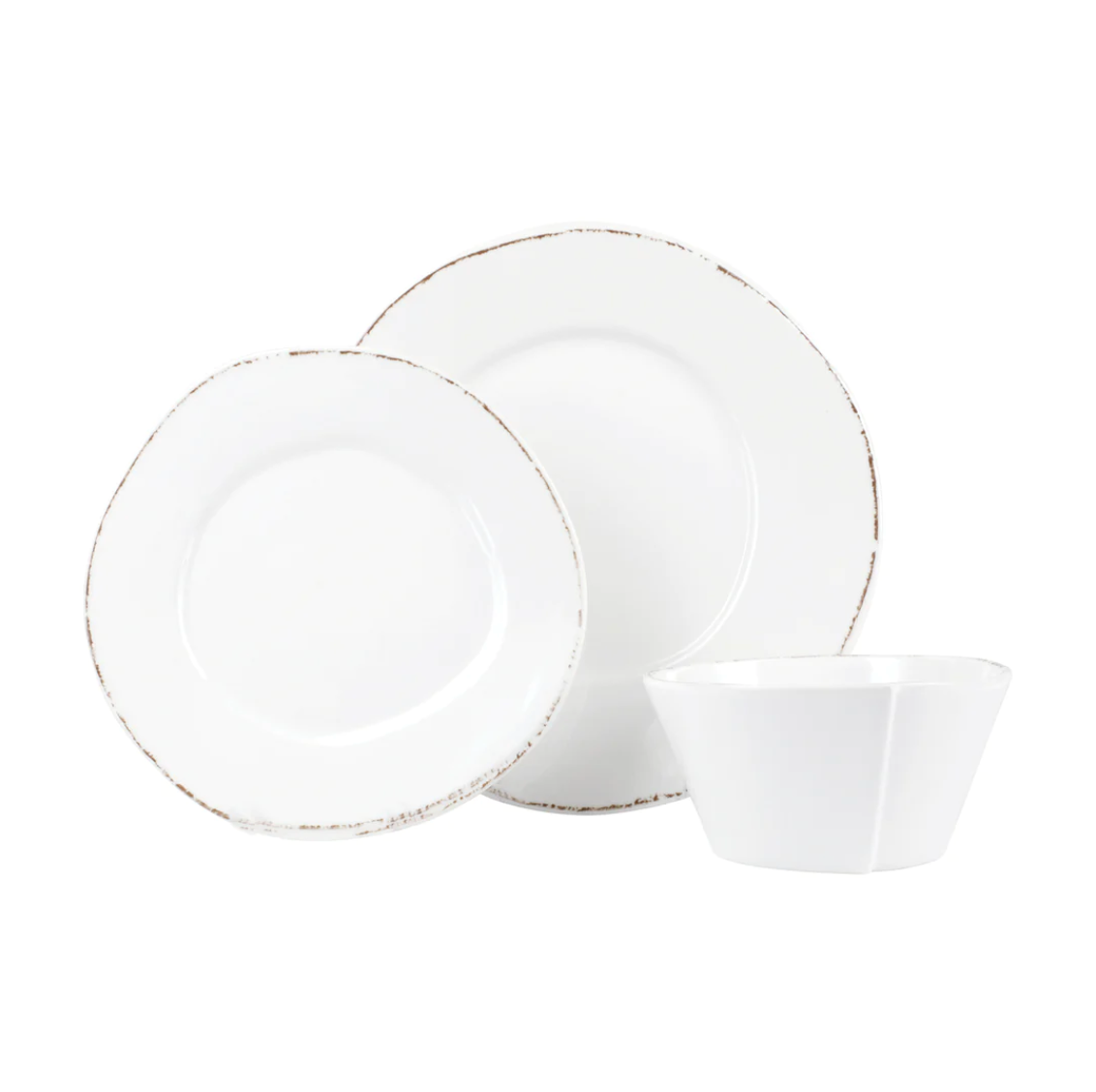 VIETRI Melamine Lastra White Three-Piece Place Setting