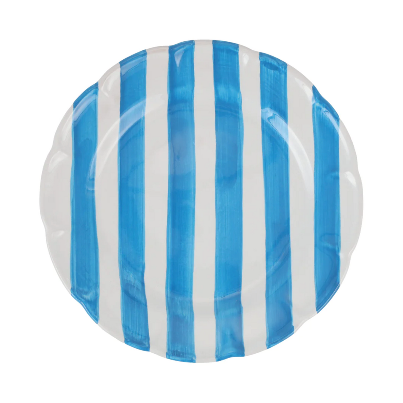 VIETRI Amalfitana Aqua Stripe Dinner Plate