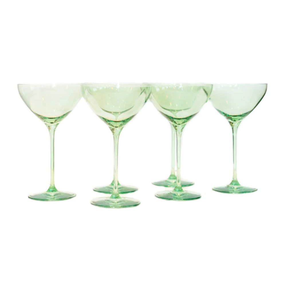Estelle Mint Green Martini Glasses