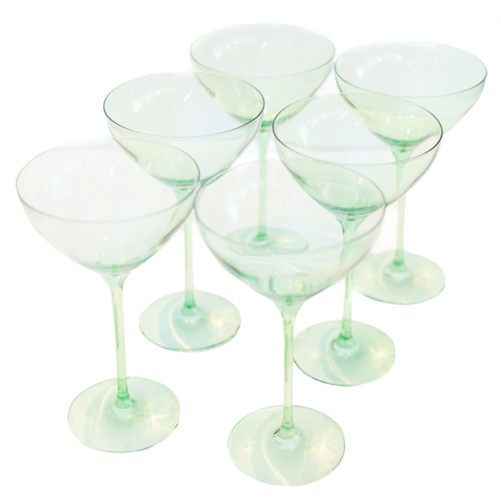 Estelle Mint Green Martini Glasses