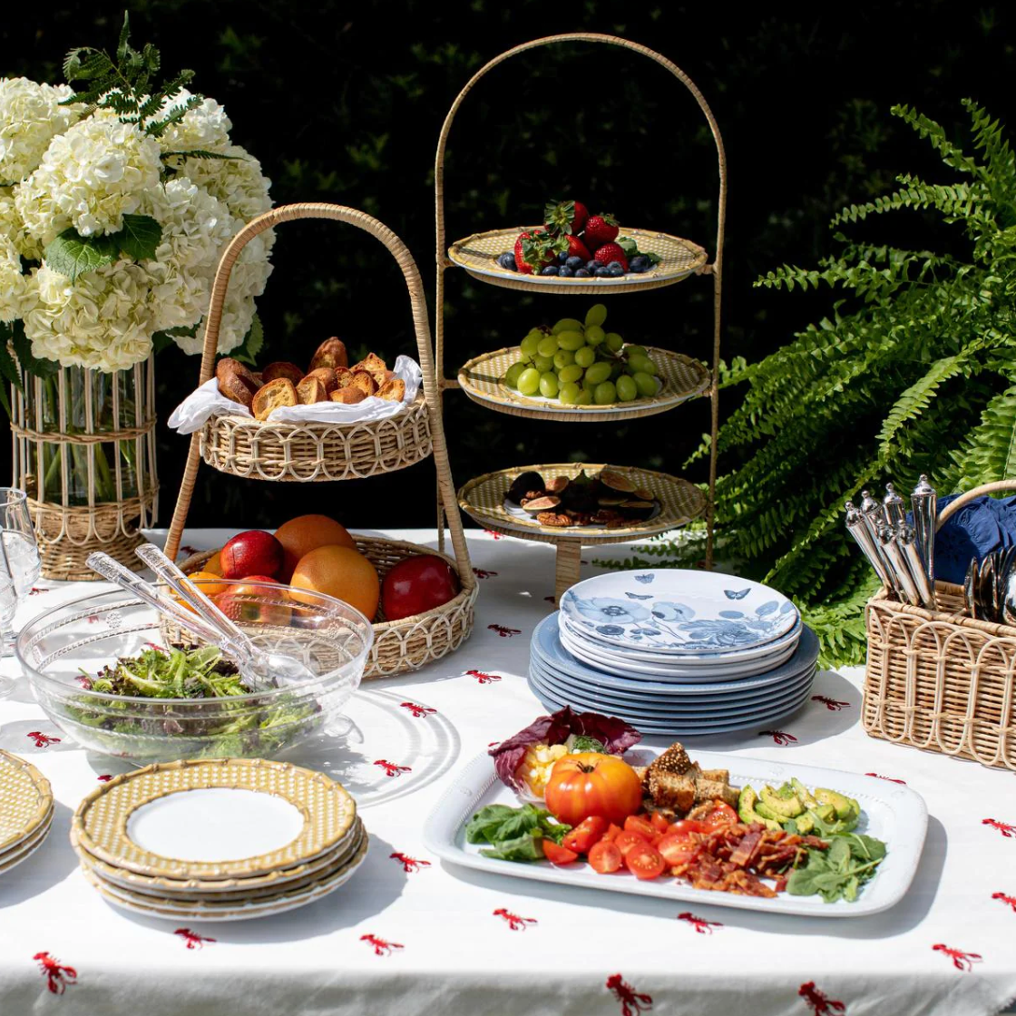 Juliska Provence Rattan Three Tiered Plate Server