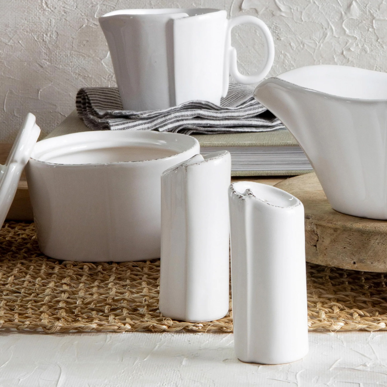 VIETRI Lastra White Salt and Pepper