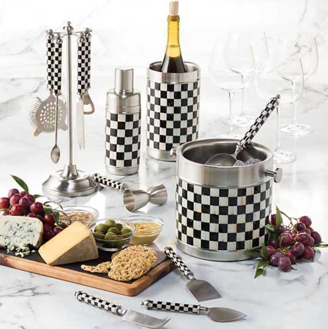 MacKenzie Childs Courtly Check Supper Club Cheese Knife Set
