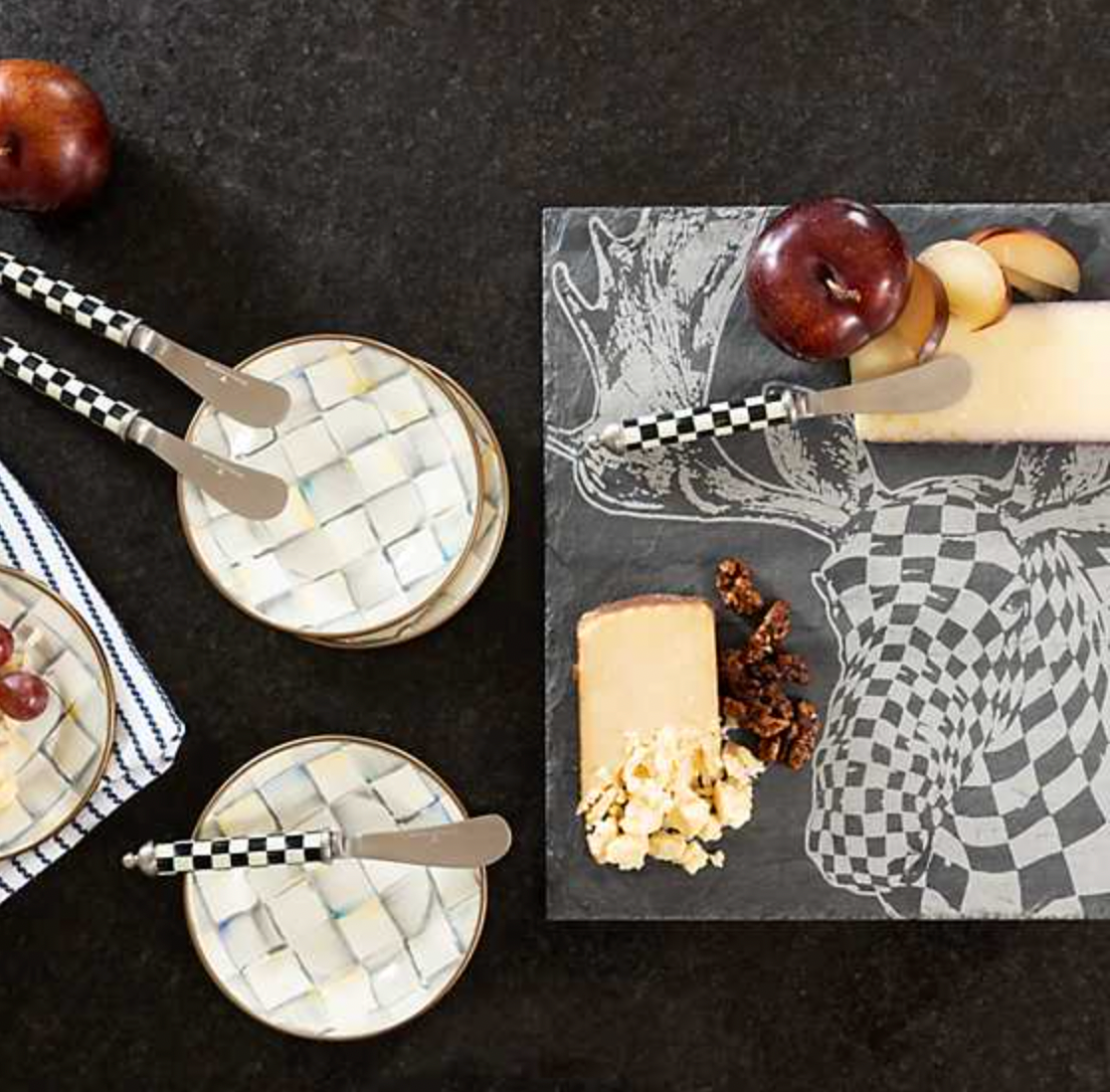 MacKenzie Childs Courtly Check Supper Club Spreaders Set