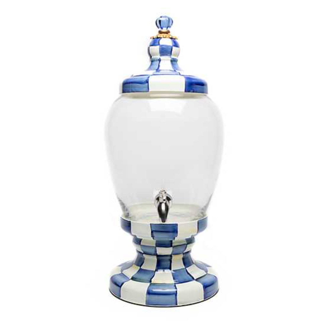 MacKenzie Childs Royal Check Enamel Beverage Hostess