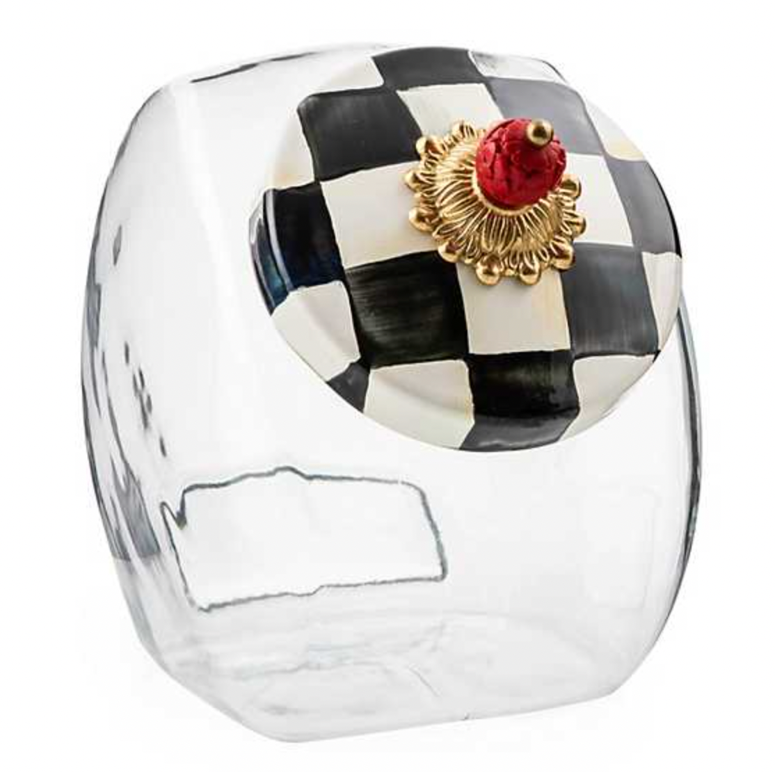 MacKenzie Childs Courtly Check Cookie Jar with Enamel Lid