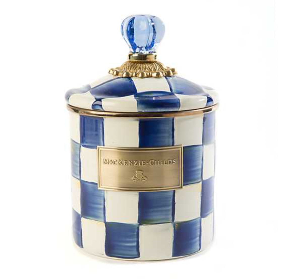 MacKenzie Childs Royal Check Enamel Canister, Small