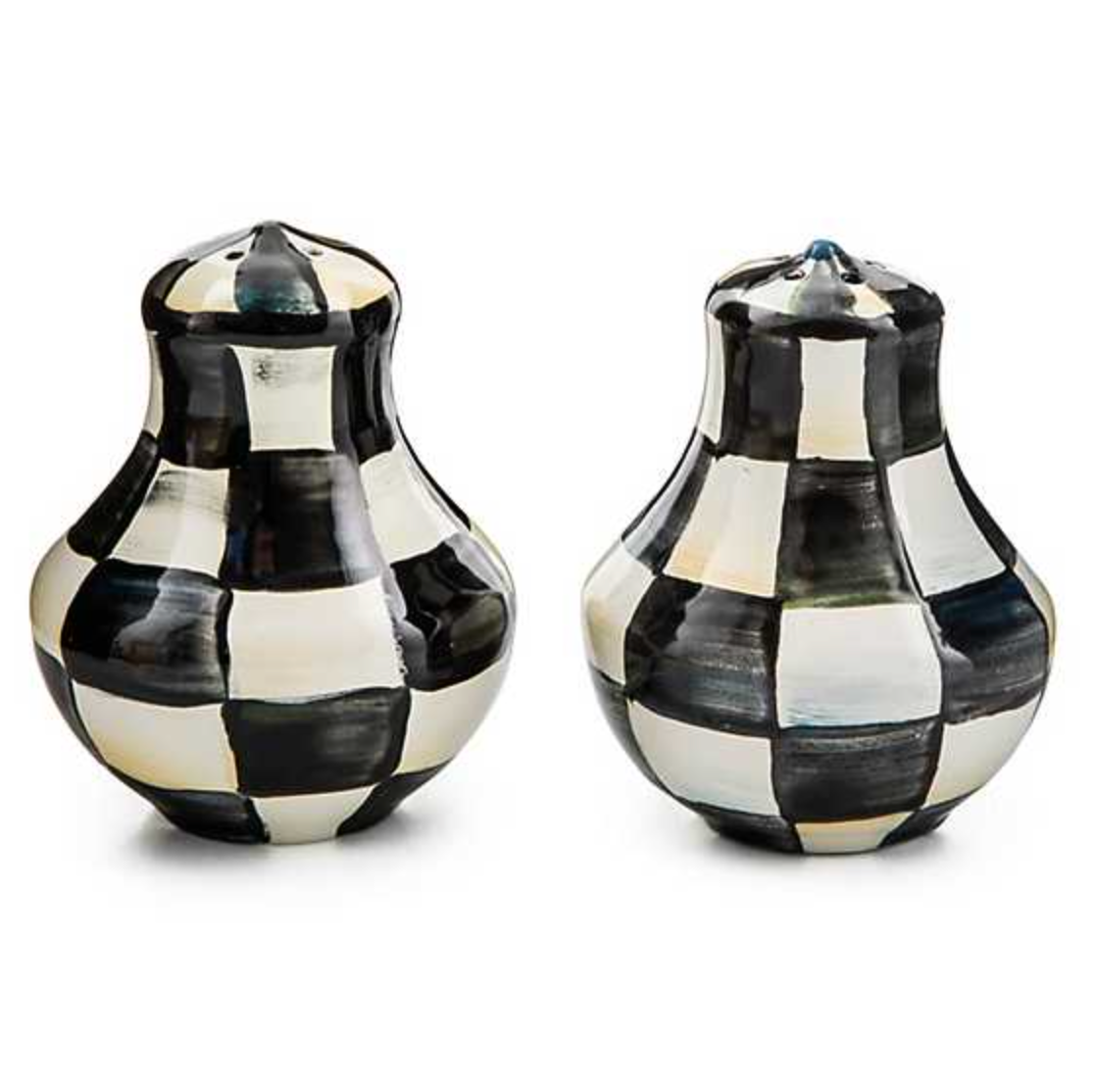 MacKenzie Childs Courtly Check Enamel Salt & Pepper Shakers