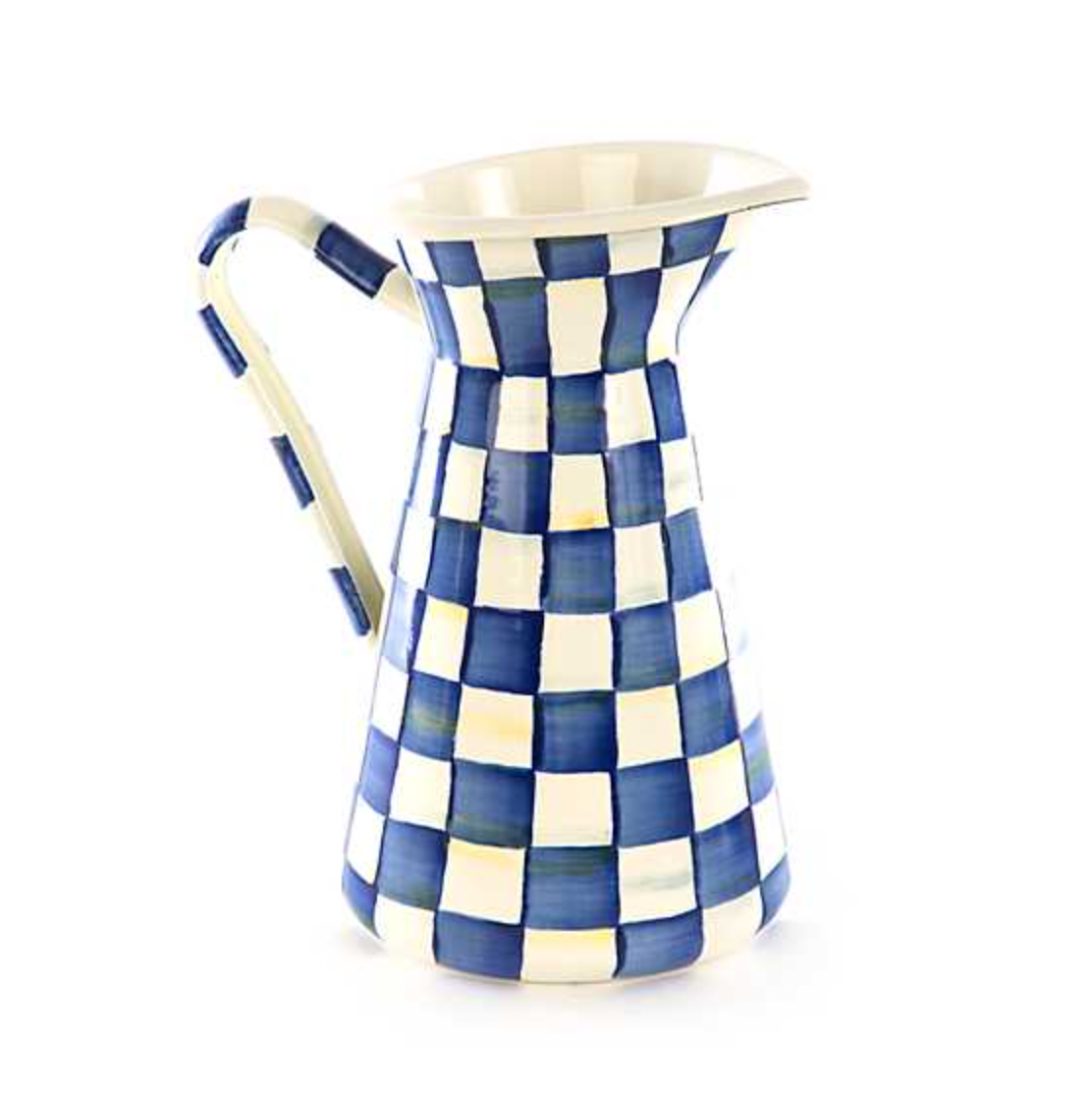 MacKenzie Childs Royal Check Enamel Practical Pitcher