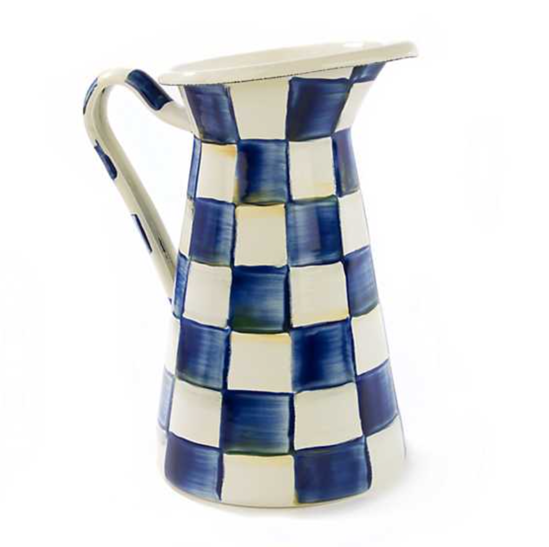 MacKenzie Childs Royal Check Enamel Practical Pitcher